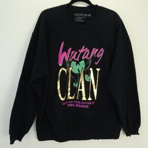 Wu-Tang  Black Distressed Pullover Sweatshirt Men's XL The Bronx